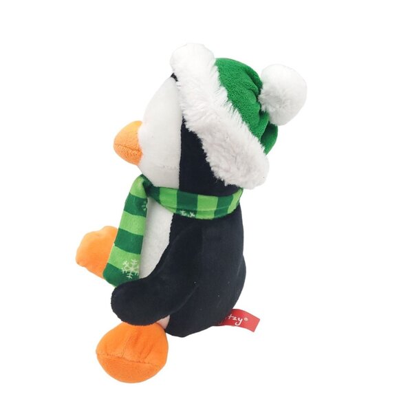 Gitzy 15” Penguin W/ Green Winter Scarf‎ & Hat Stuffed Animal Plush Holiday Xmas - Picture 5 of 6